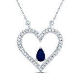 1/6CTW-DIA CN 5X3MM PS-BS NAT GEM FASHION HEART NECKLACE (18 INCH)
